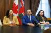 MIKE DEAL / FREE PRESS
                                Premier Wab Kinew meets with members of Manitoba&rsquo;s U.S. Trade Council on Monday morning. Newly elected Assembly of Manitoba Chiefs Grand Chief Kyra Wilson (left) is among the council members.